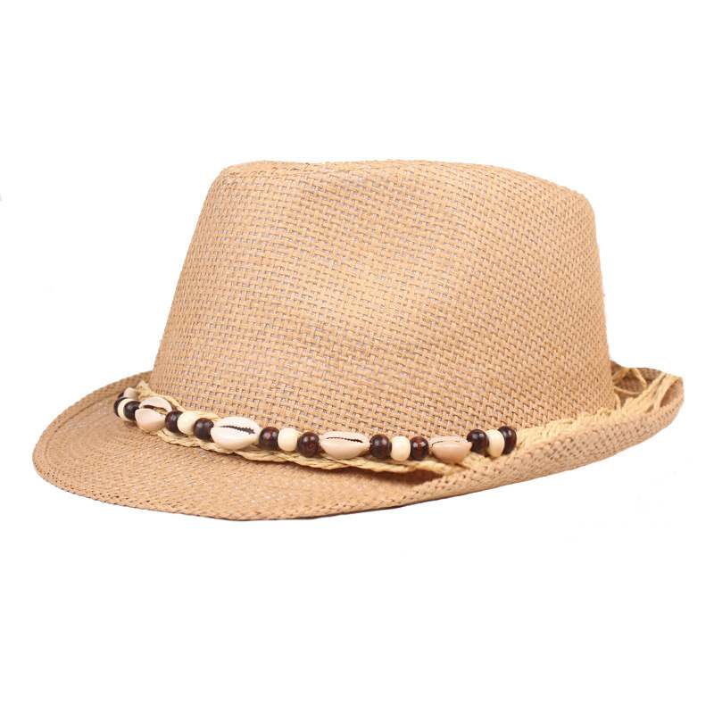 Herre Shell Beach Sun Straw Trilby Hats ansøgning