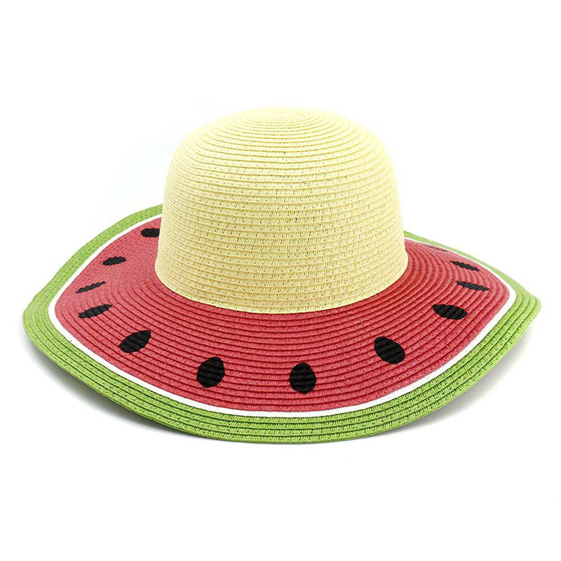 Billig Funny Print Vandmelon Floppy Sun Hat