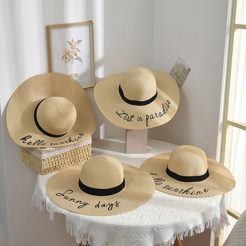 Brugerdefineret logo foldbar papirhalmfloppy hat