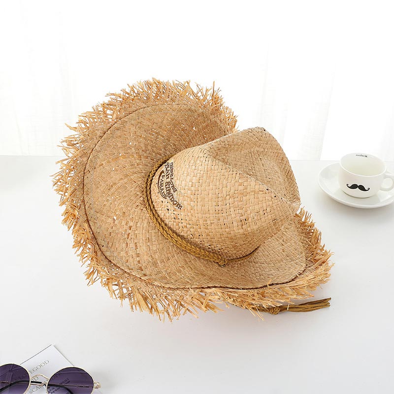 Broderi Logo Raffia Straw Cowboy Hat