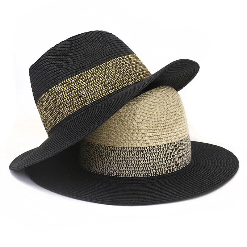 Herre sort papir strå Panama Fedora hat