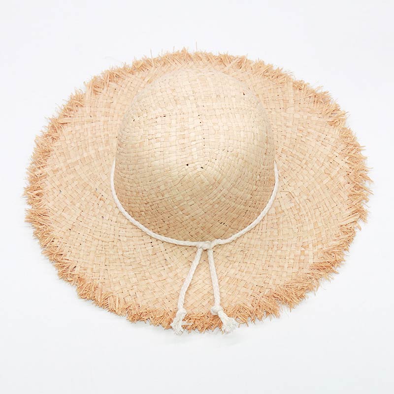 Naturlig farve Floppy Raffia hat til kvinder