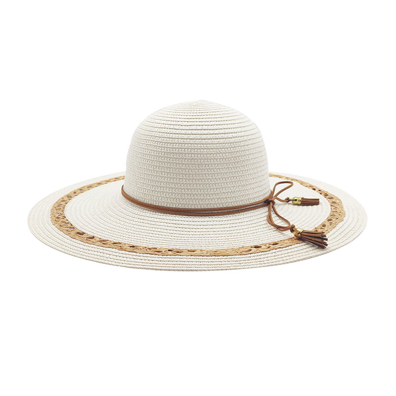 Nyt design Travel Straw Braid White Floppy Hat